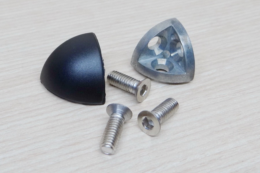 3 Ways Corner Bracket สำหรับ Alu Profile Series 20 + Plastic Cover + Screws M6x13 Taper Head