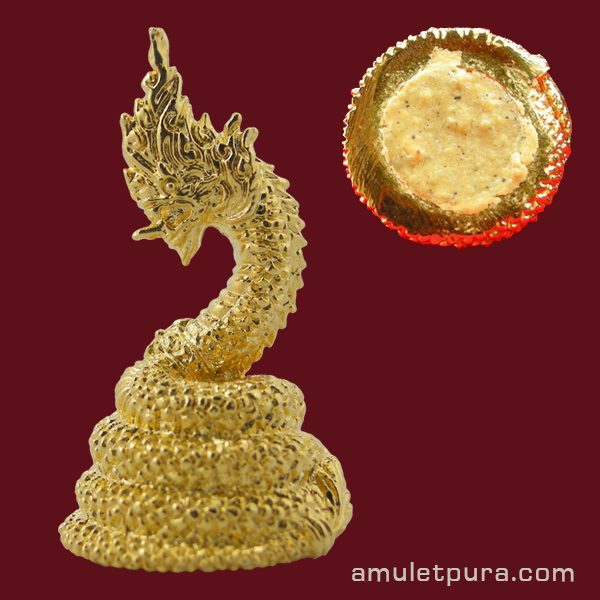 พญานาค รุ่นนาคาโภคทรัพย์ (โลหะชุบทอง) ปี51 วัดบ้านพานพร้าว จ.หนองคาย (ตอกโค้ดใต้ฐาน)