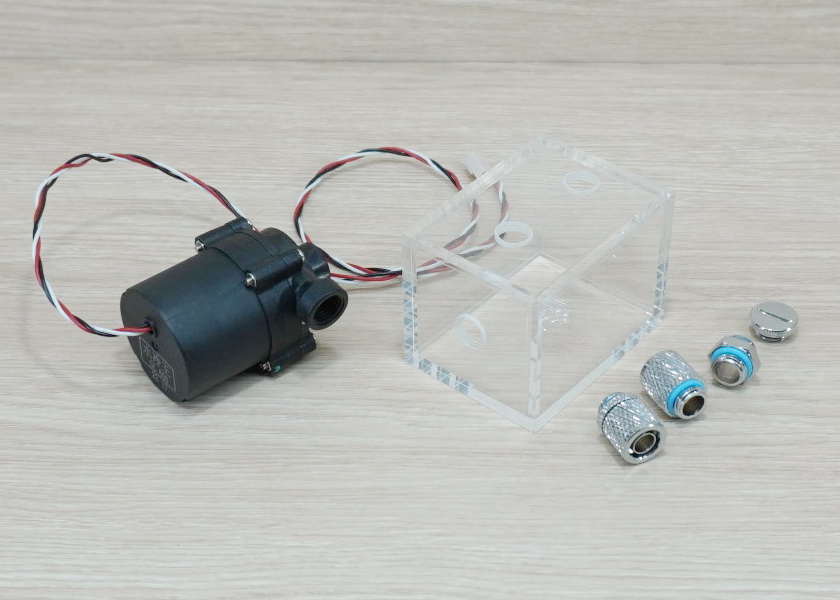 Square Water Tank 175ml + Quick Twist Joint G1/4" Thread + SC600 Pump 12V 19W