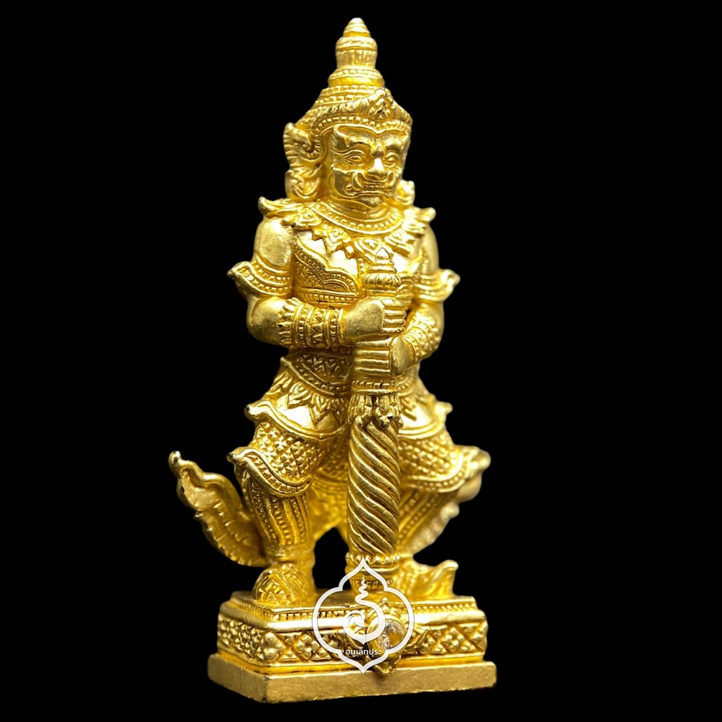 ท้าวเวสสุวรรณ (เนื้อเหลืองบุศราคัมฝังเพชร ฝังตะกรุดเงิน 2 ดอก กรรมการเล็ก) รุ่นยกฐานะ ทองนำโชค ปี64 หลวงพ่อทอง วัดบ้านไร่ จ.นครราชสีมา (มีโค้ด หมายเลข150)