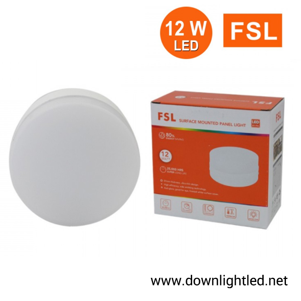 ดาวน์ไลท์ LED ติดลอย หน้ากลม 12W ยี่ห้อ FSL (แสงส้ม)