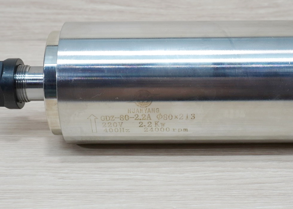 2.2 kw 220V ER20 Water Cooled Spindle Motor (4 Bearing) GDZ-80-2.2A Ø80x213