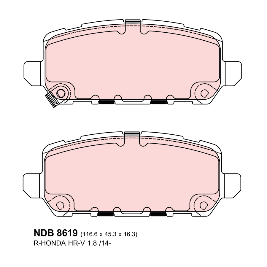 ผ้าเบรค Nexzter Mu Spec - HR-V (หลัง)