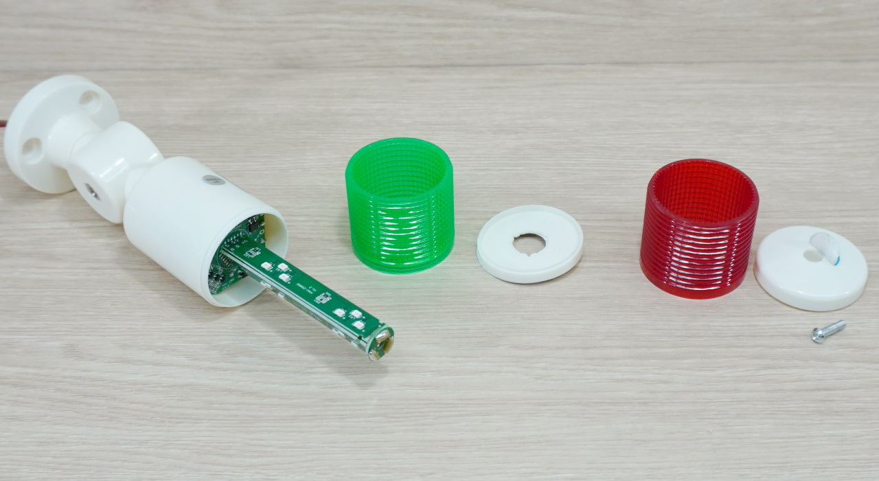 LED 12-24V DC (BEM-X-50-2K-D) Stack Alarm LED Indicator Lamp (Red, Green, มีเสียง กระพริบ)