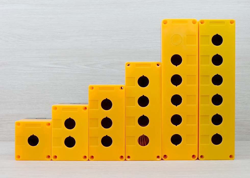 BX3 (Yellow) waterproof box 3 holes for 22mm mounting hole push button switch