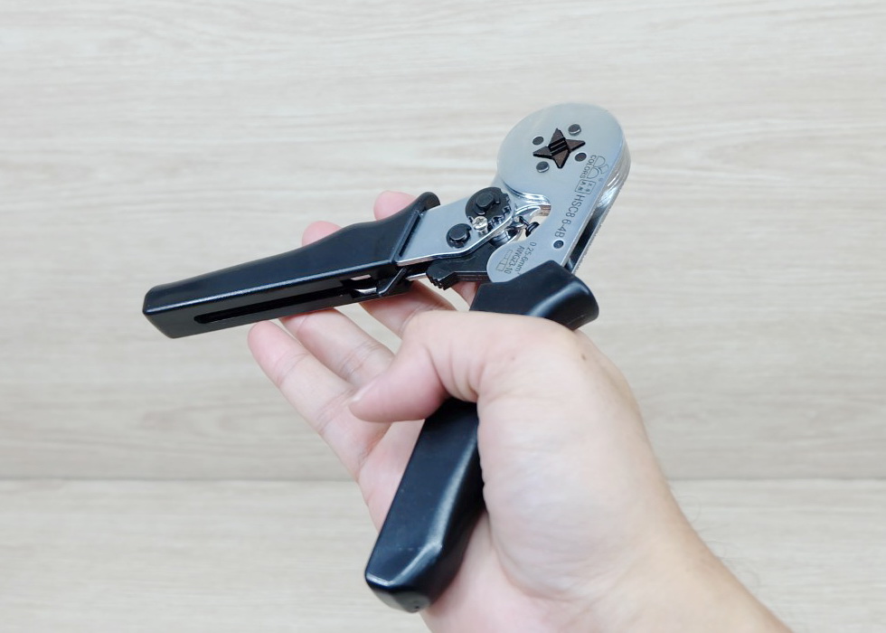 HSC8 6-4B คีมเข้าหัวสายไฟ Tubular Terminal Crimper 0.25-6mm 23-10AWG