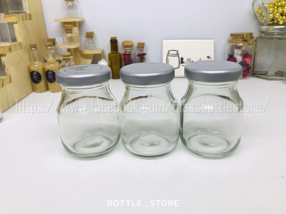 ขวดแก้ว ซุปไก่ 45ml ฝาเกลียวล็อคสีเงินด้าน