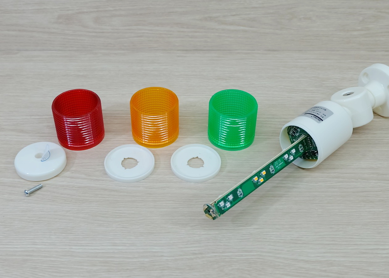 LED 12-24V DC (BEM-X-50-3U-D) Stack Alarm LED Indicator Lamp (Red, Yellow, Green, มีเสียง ไม่กระพริบ)