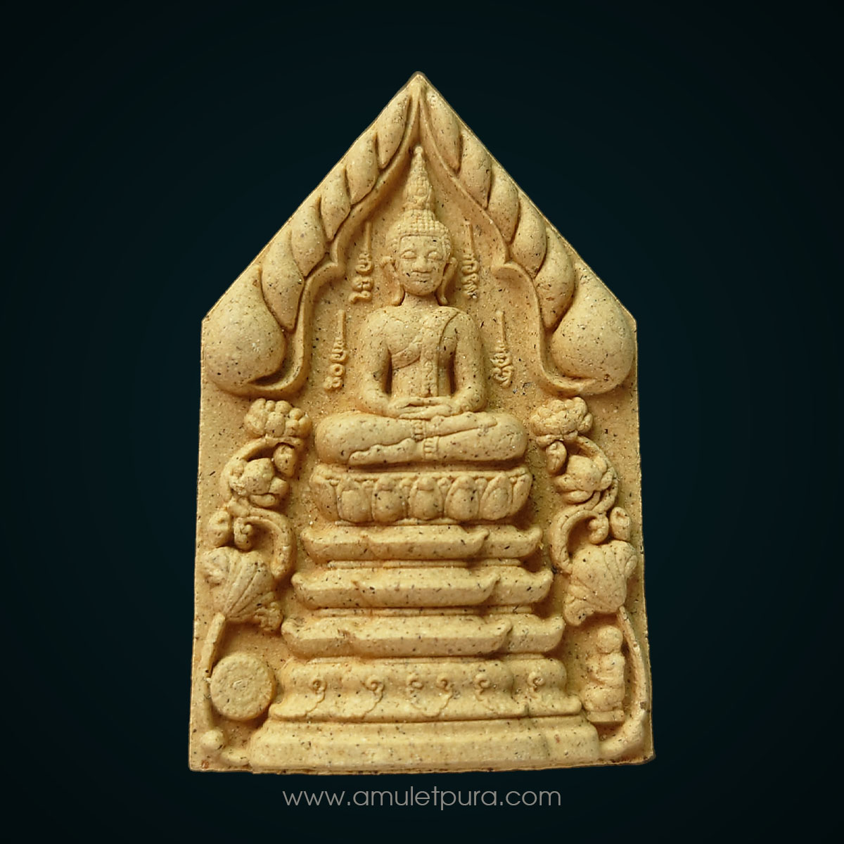 พระพุทธเจริญทรัพย์ (เนื้อรวมผงว่านผงพุทธคุณ) ปี66 หลวงปู่มหาศิลา สิริจันโท เมตตาอธิษฐานจิตปลุกเสกเดี่ยว (มีโค้ด หมายเลข 1729)