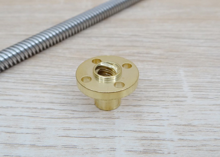 T8 Lead Screw Dia 8mm Length 500mm (Lead 8mm) + Copper Nut