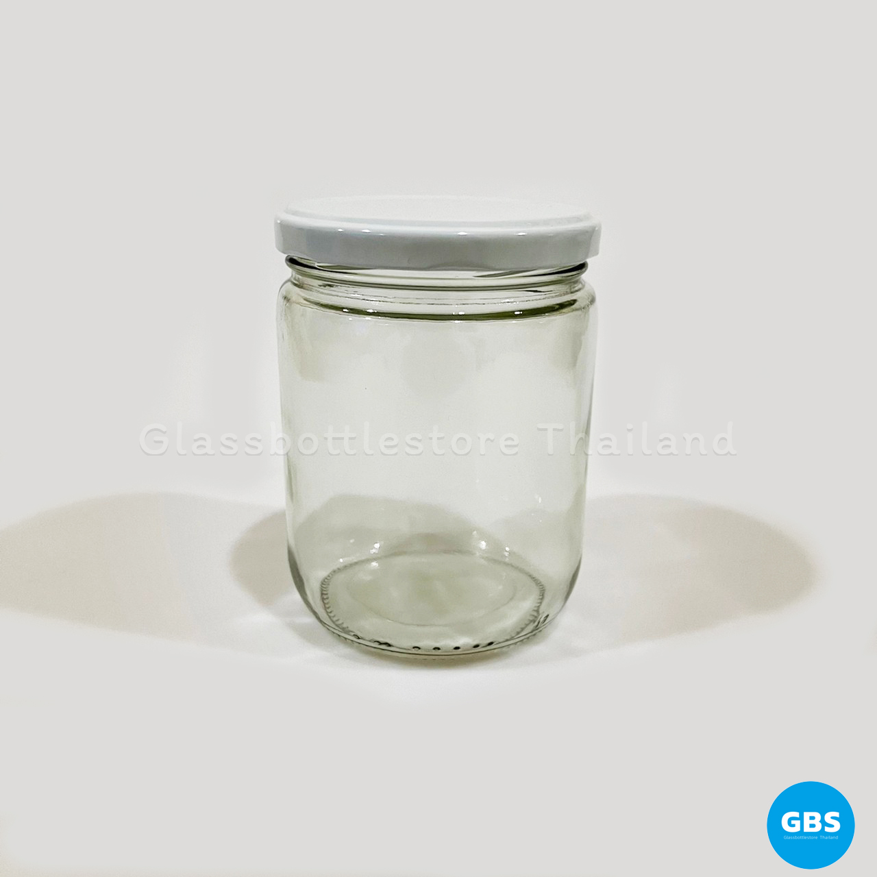 ขวดแก้ว แยม 500ml ฝาเกลียวล็อคสีขาว