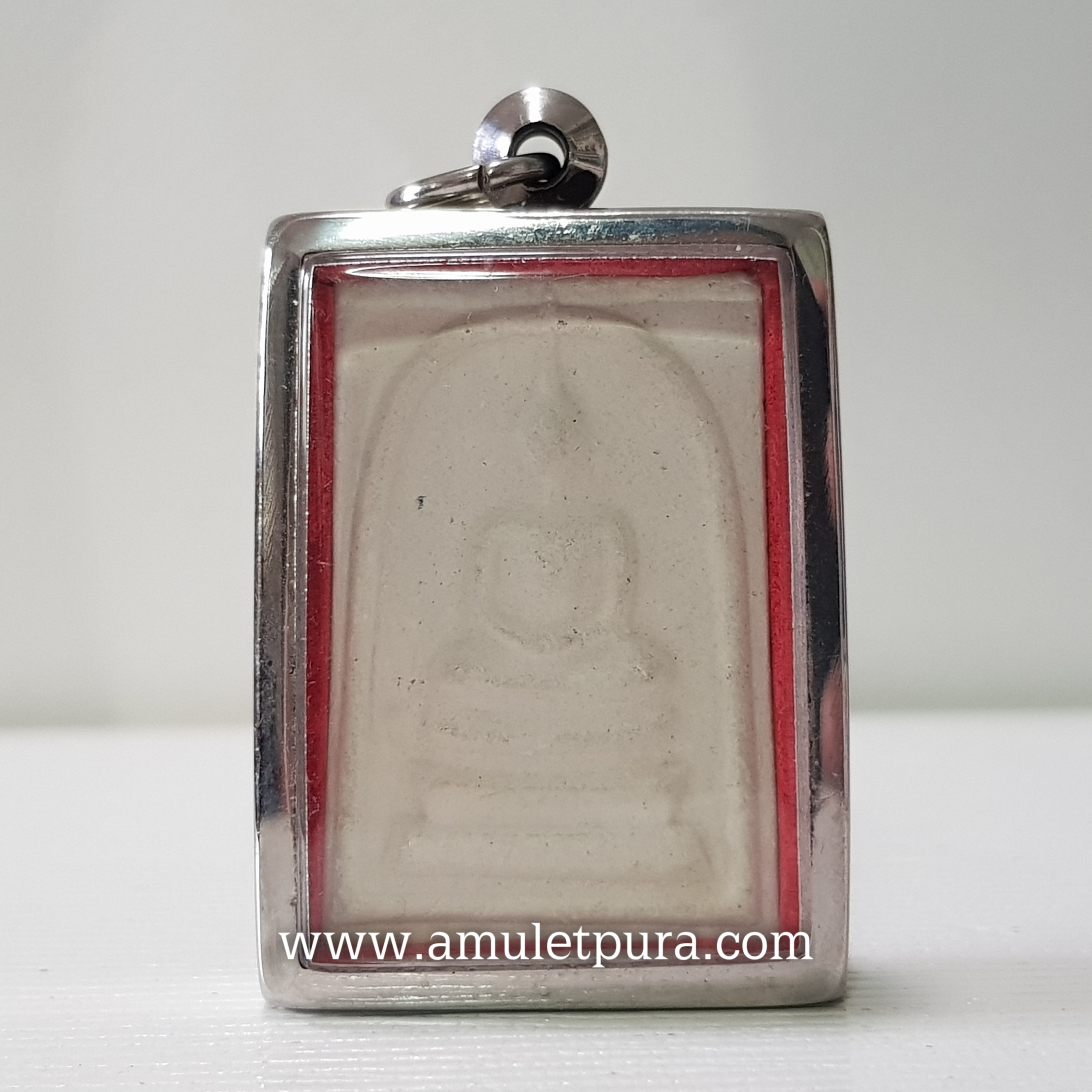 พระสมเด็จบางขุนพรหม แช่น้ำมนต์ รุ่นฉลองสิริราชสมบัติครบ 50 ปี ปี39 วัดใหม่อมตรส กรุงเทพมหานคร(กรอบสแตนเลส มีตราวัดและหมายเลข 23078)