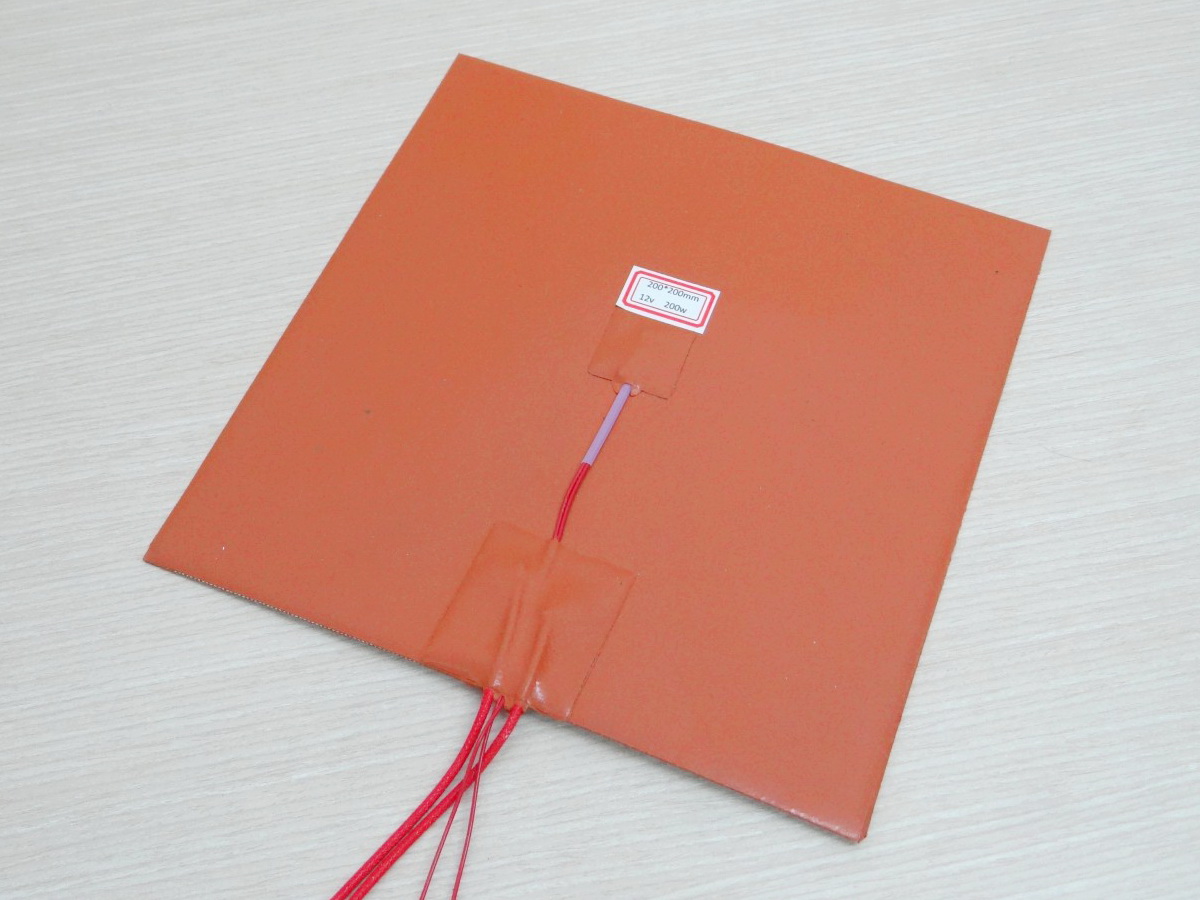 Silicone Heating Pad 200x200 mm 12V 200W + NTC 100K 3950