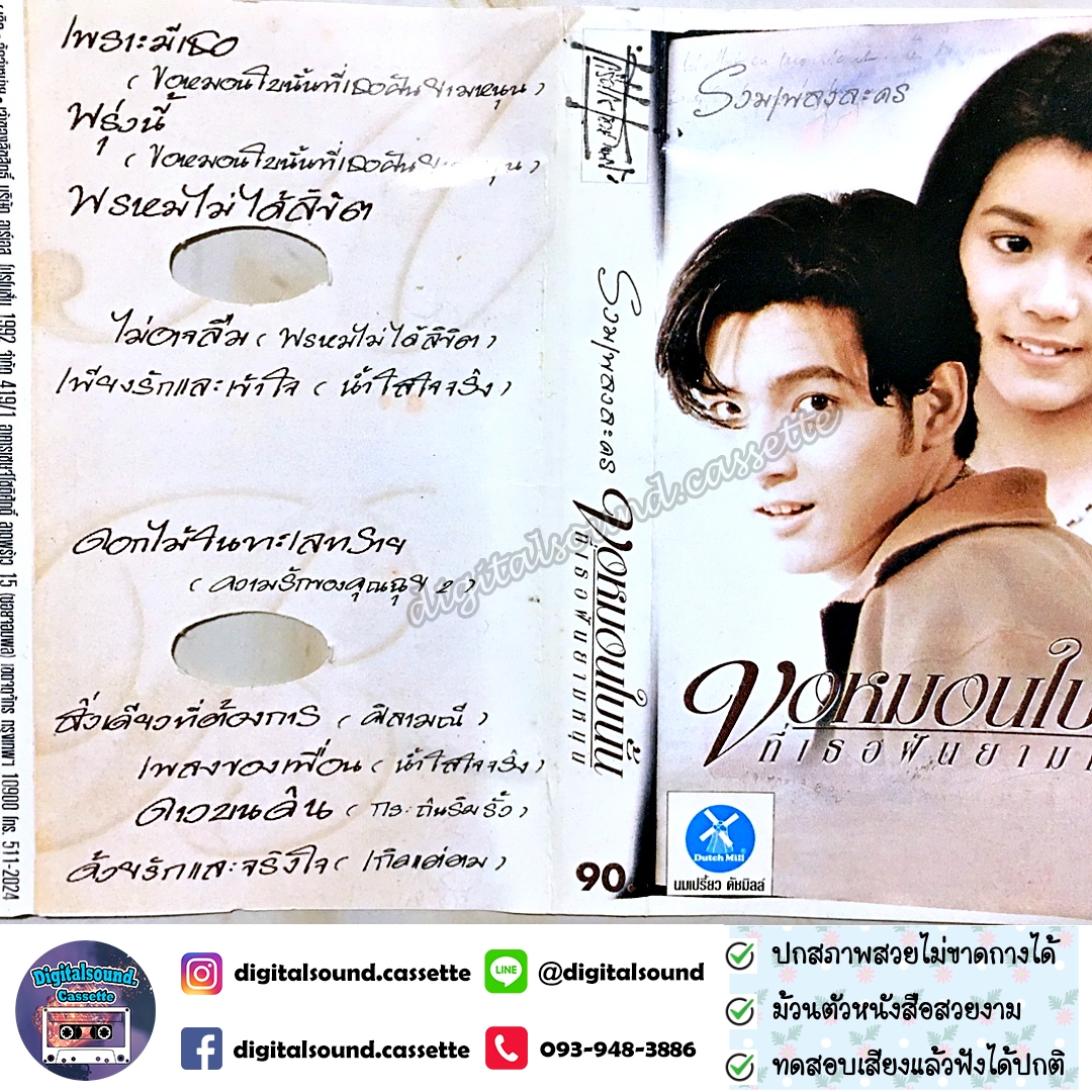 เทปคาสเซ็ท รวมศิลปิน ศรราม เทพพิทักษ์ สมชาย เข็มกลัด ทัช ณ ตะกั่วทุ่ง อัลบั้ม รวมเพลงละคร ขอหมอนใบนั้น ที่เธอฝันยามหนุน