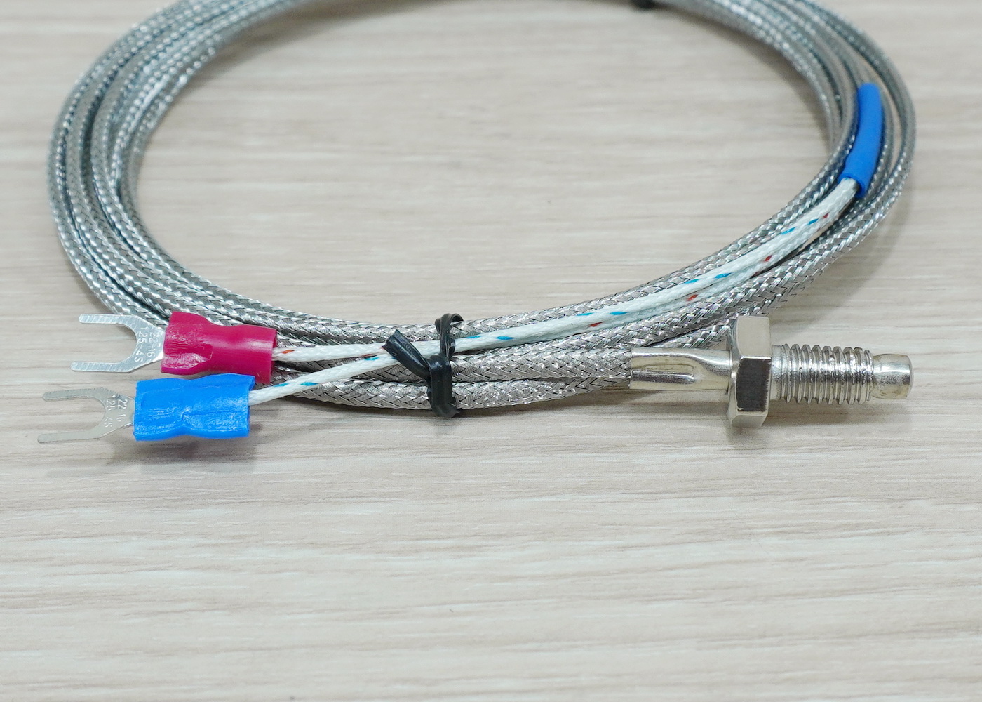 5M Cable หัวเกลียว M6x1.0 K Type Thermocouple 0-400C Sensor Probe