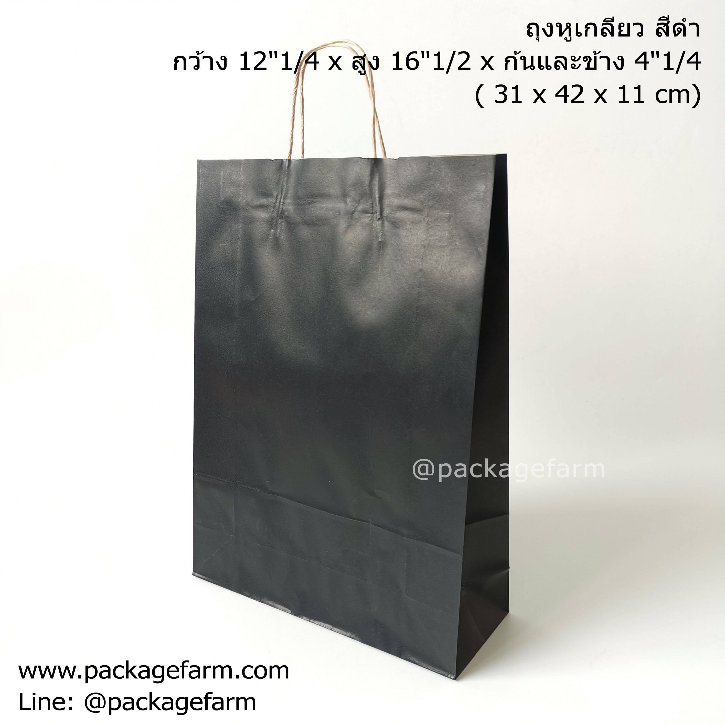 ถุงกระดาษคราฟท์หูเกลียว SSP สีต่างๆ ขนาด12"1/4 x 16"1/2 x 4"1/4 (31 x 42 x 11 cm) (UP002)