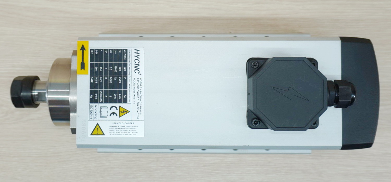 3.5KW 220V ER20 Air Cooled Spindle Motor (GDZ93X82-3.5) Junction Box