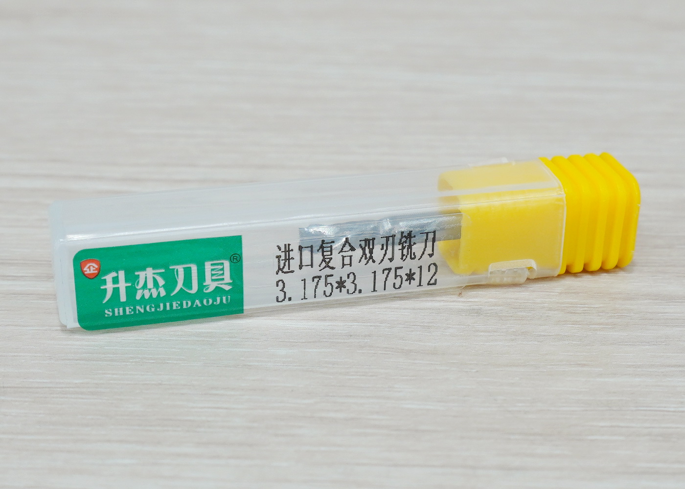 Double-Edged Compound Milling Cutter 3.175x3.175x12mm Blade Spiral Carbide เกรด 3A