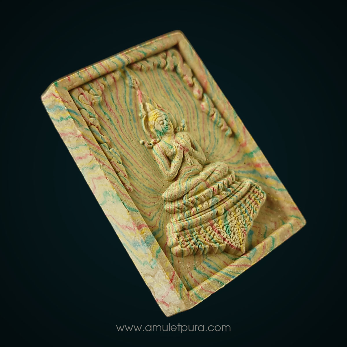 พระสมเด็จพระพุทธเมตตาบารมี ปี48 ปางประจำปีะเมีย เนื้อสายรุ้ง 7 สี ทวีโชค หลังฝังตะกรุดเงิน วัดขนอนใต้ จ.อยุธยา สร้าง 1,999 องค์ พร้อมกล่อง