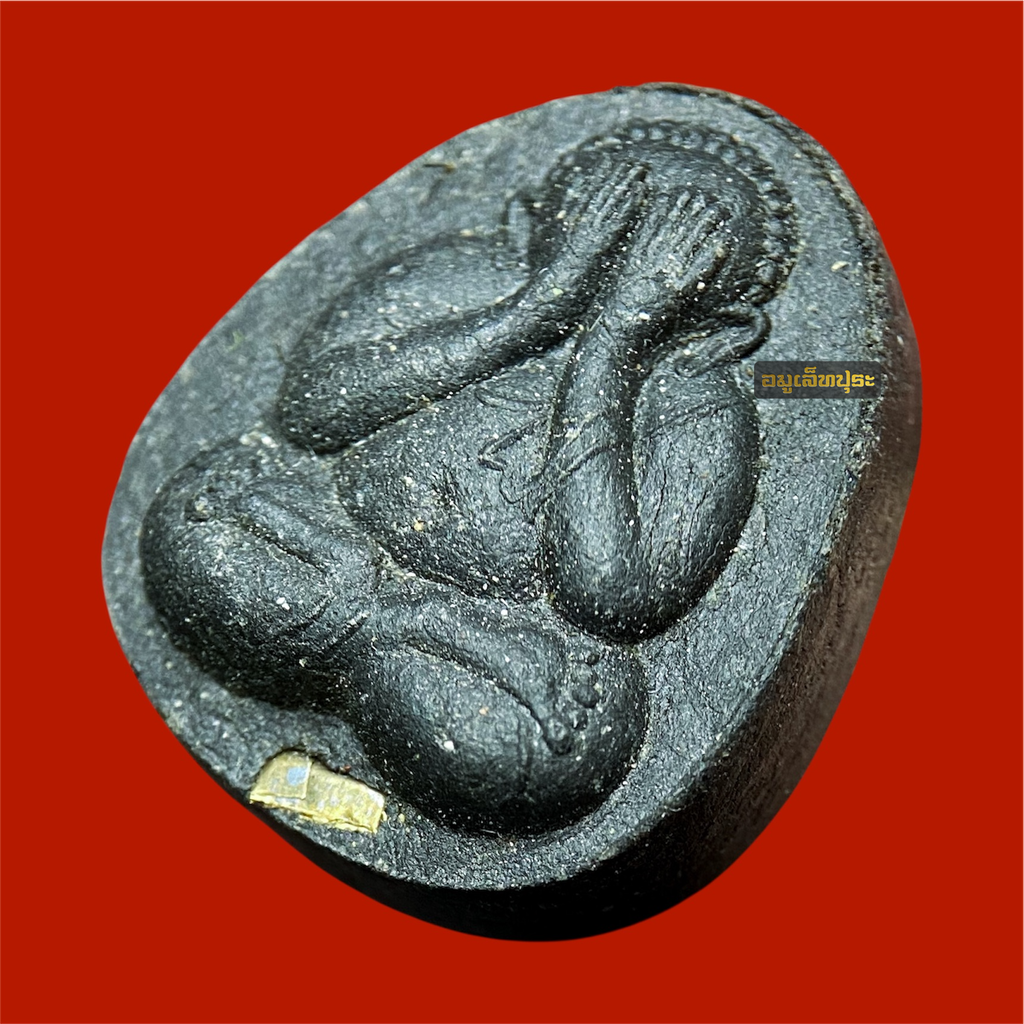 พระปิดตายันต์ดวงเล็ก ปี23 วัดบวรนิเวศวิหาร (เนื้อผงใบลานดำปลดหนี้ ตะกรุดเงิน มีเส้นเกศา)