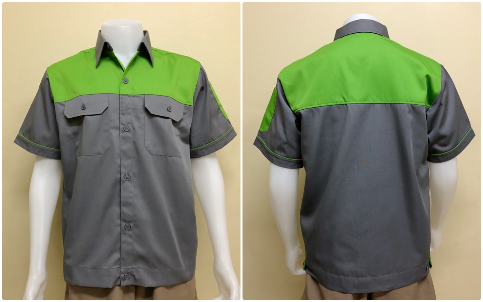 เสื้อช็อปแขนสั้นแบบเทาอกเขียว (รหัส A7)