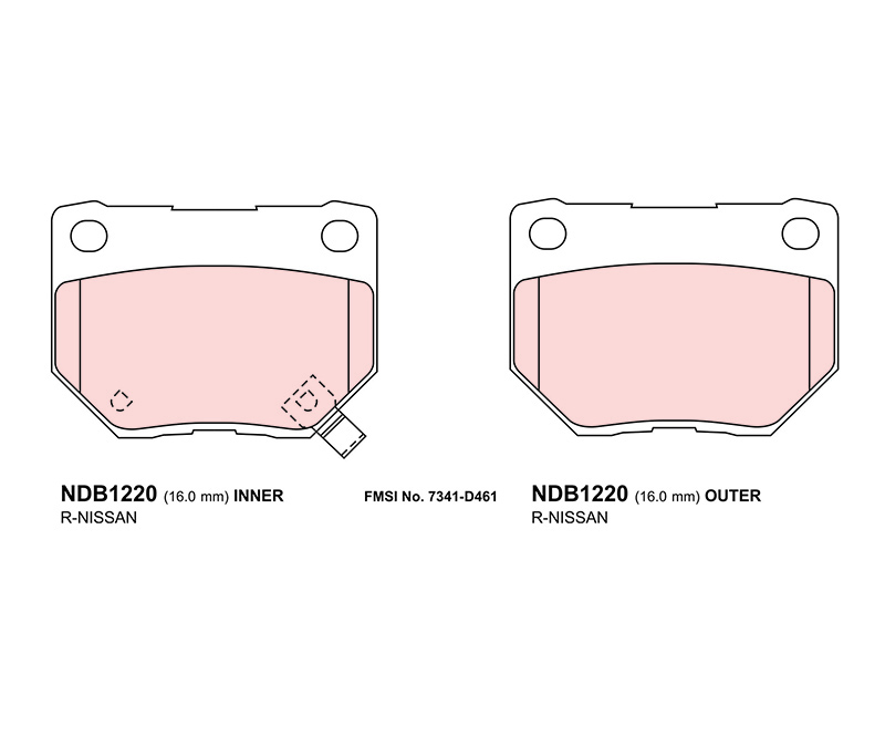 ผ้าเบรค Nexzter NextSpec / Skyline GTR 90' ,R32 (หลัง)
