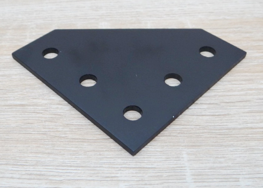 Black L-90 degree joint plate 5-Hole สำหรับ Series 30 Alu Profile