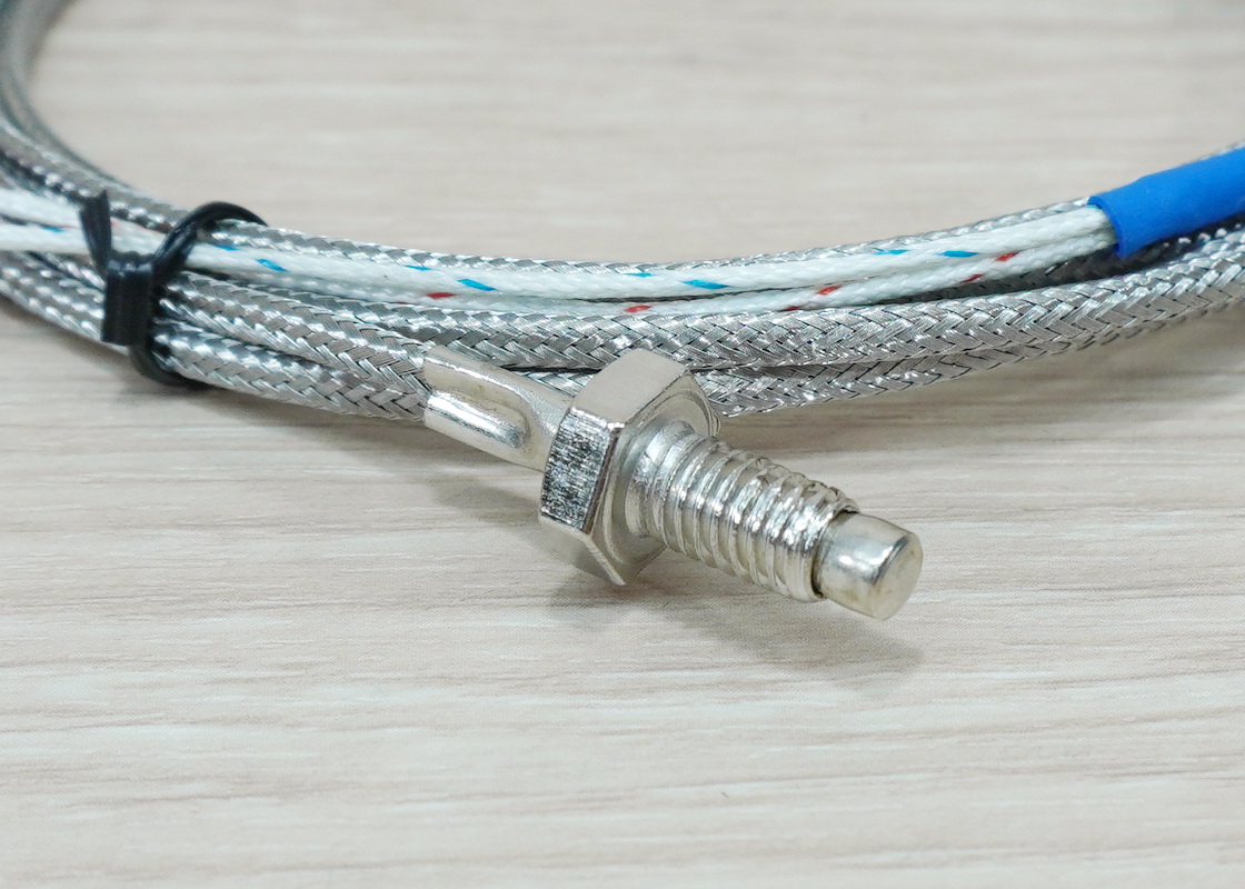 5M Cable หัวเกลียว M6x1.0 K Type Thermocouple 0-400C Sensor Probe