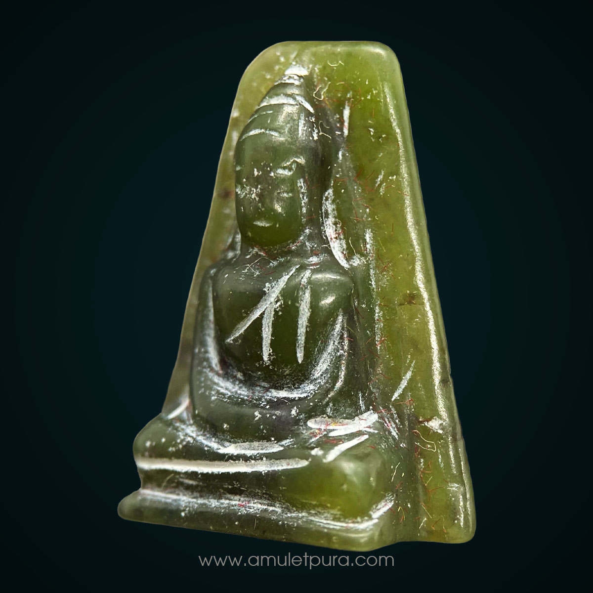 พระหยกแกะหลังพิงกระดาน ปี36 หลวงพ่อวิริยังค์ วัดธรรมมงคล กรุงเทพฯ