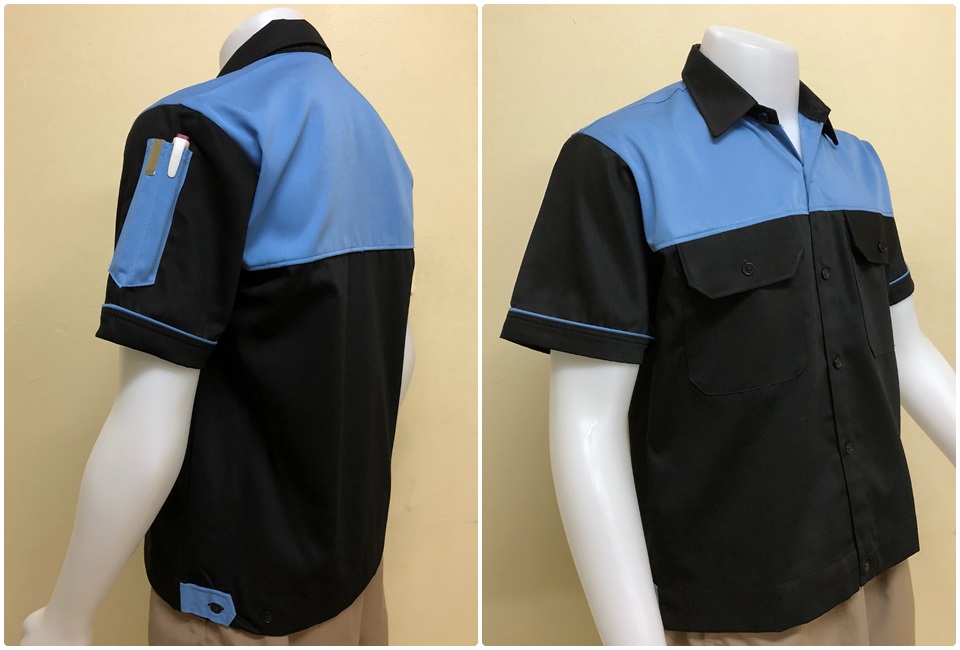 เสื้อช็อปแขนสั้นแบบดำอกฟ้า (รหัส A6)