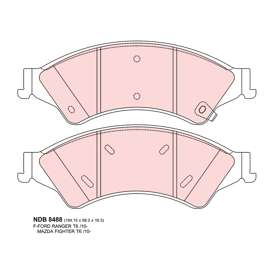 ผ้าเบรค N Brake Mighty - Ranger T6 ปี 11-18 (หน้า)
