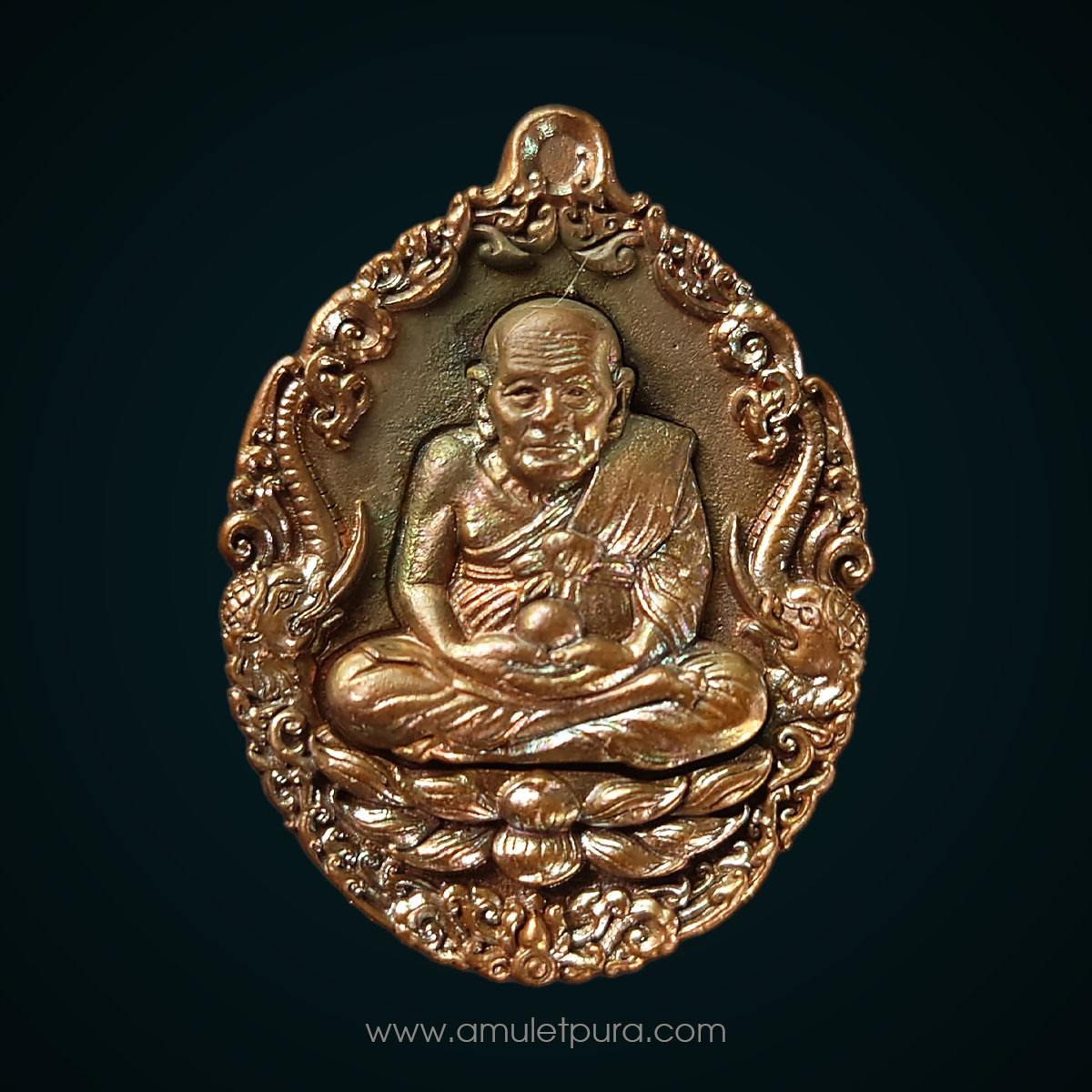 เหรียญหล่อหลวงปู่ทวดบรรจุกริ่ง เนื้อทองแดงผิวไฟ รุ่นเปิดโลกเศรษฐี58 วัดพระมหาธาตุฯ จ.นครศรีธรรมราช (ตอกโค้ด หมายเลข 1865)