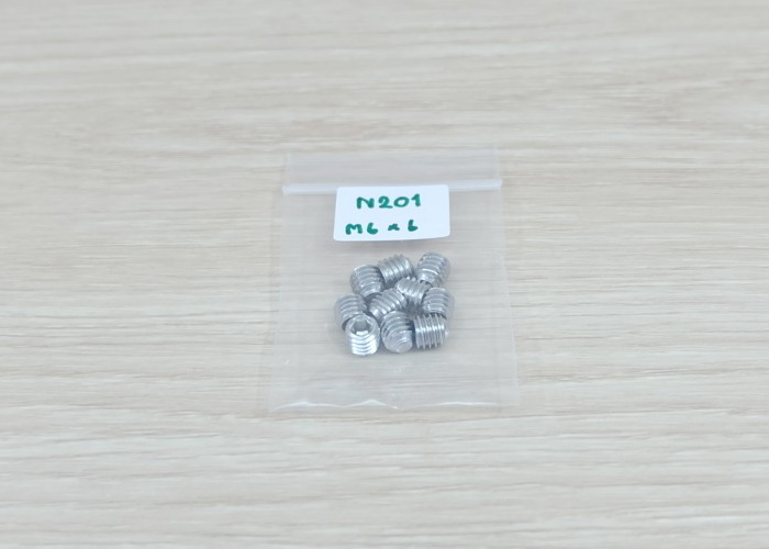 M6x6 สกรูตัวหนอน DIN916 Stainless steel 304 (แพ็ค20ตัว)