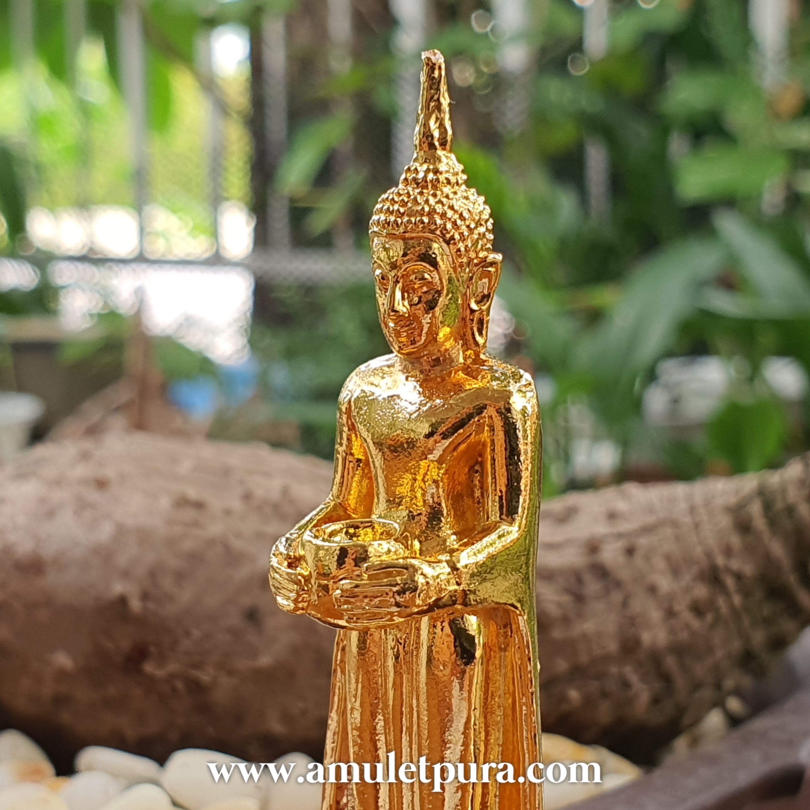 หลวงพ่อบ้านแหลม(องค์บูชา เนื้อทองเหลือง ฐานหินอ่อน)วัดเพชรสมุทรวรวิหาร จ.สมุทรสงคราม(ความสูงรวมฐาน 5.5นิ้ว)