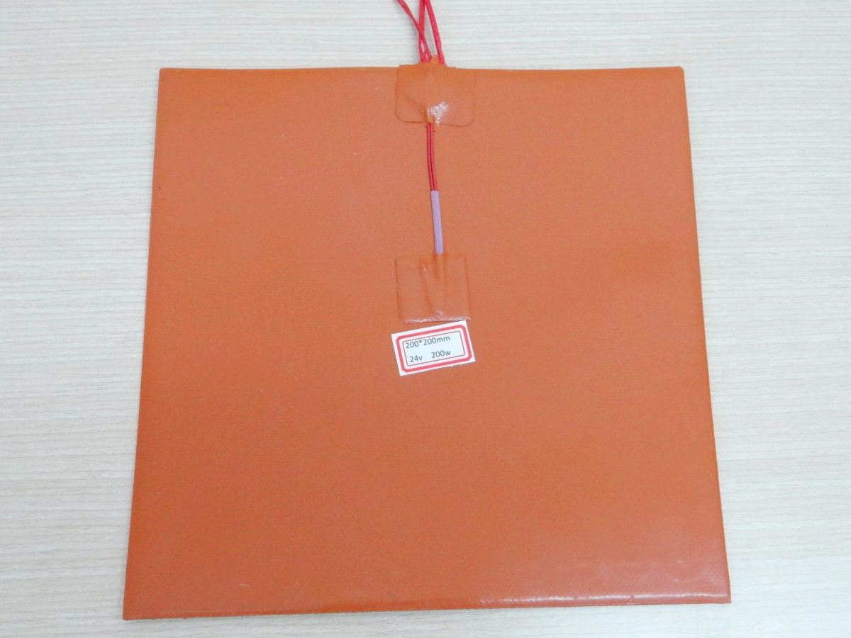 Silicone Heating Pad 200x200 mm 24V 200W + NTC 100K 3950