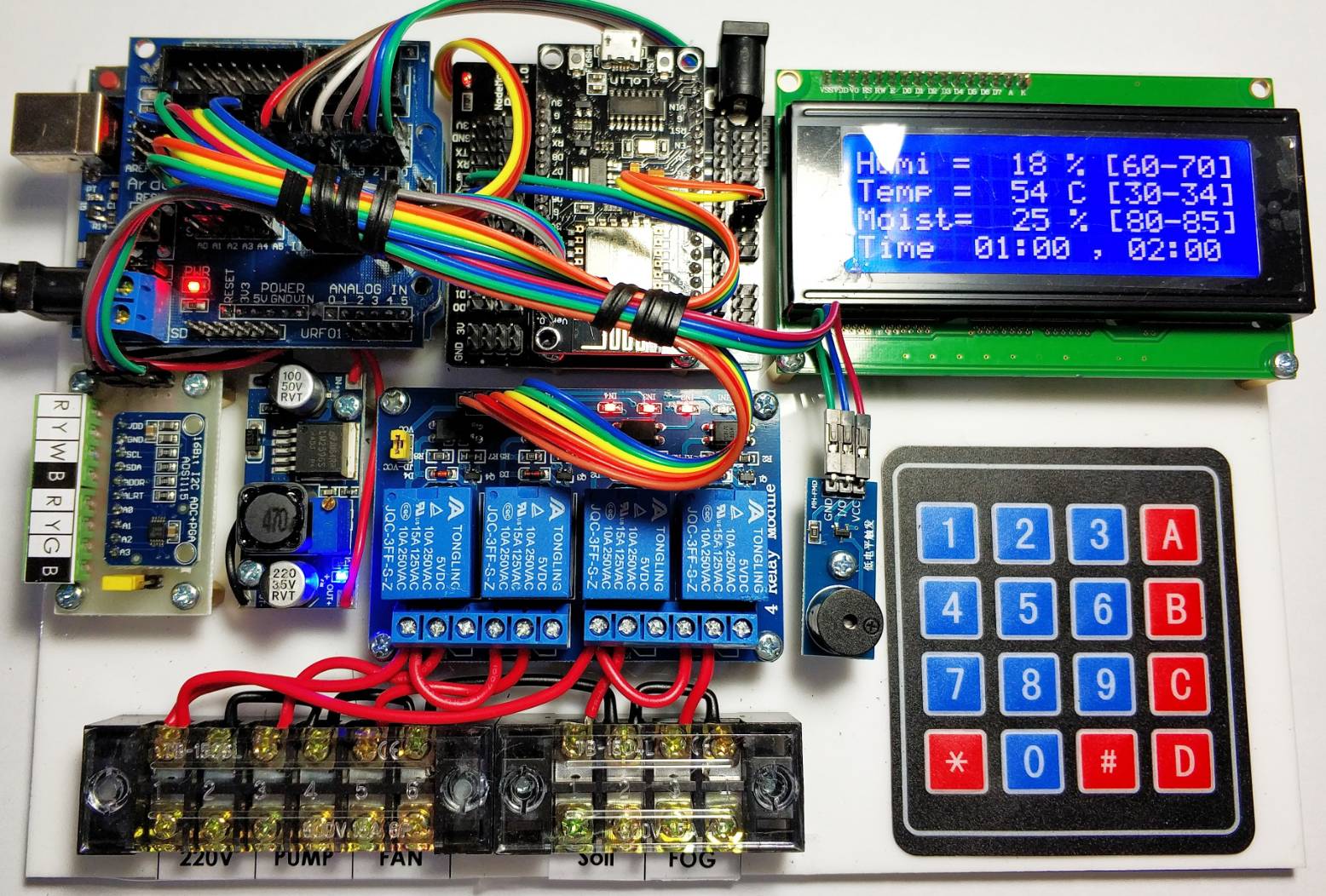 เครื่องควบคุม "ความชื้นในดิน+อากาศ" ด้วย Netpie