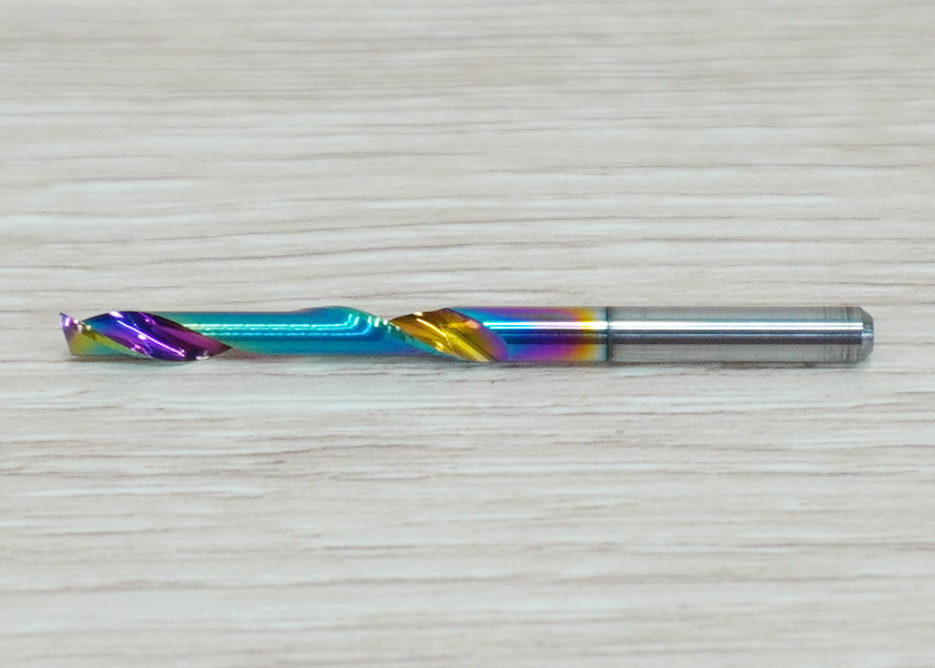 [เกรด 3A] - Single Flute DLC Coating 3.175x3.175x22 High Efficiency End Mill, Shank 3.175mm