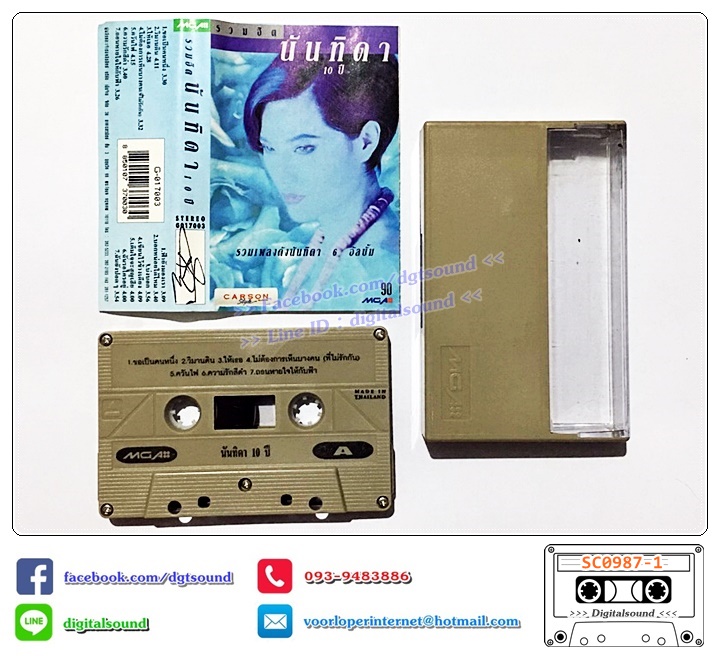 ม้วนเทป เทปคาสเซ็ท นันทิดา แก้วบัวสาย อัลบั้ม รวมฮิต นันทิดา 10 ปี