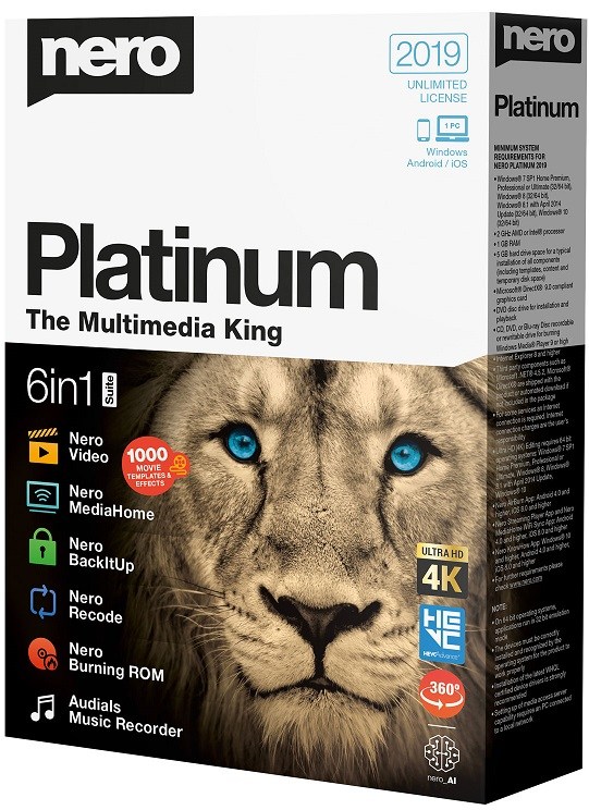 NERO 2019 PLATINUM SUITE FULL VERSION 1 PC ไม่มีหมดอายุ ของแท้ 100%