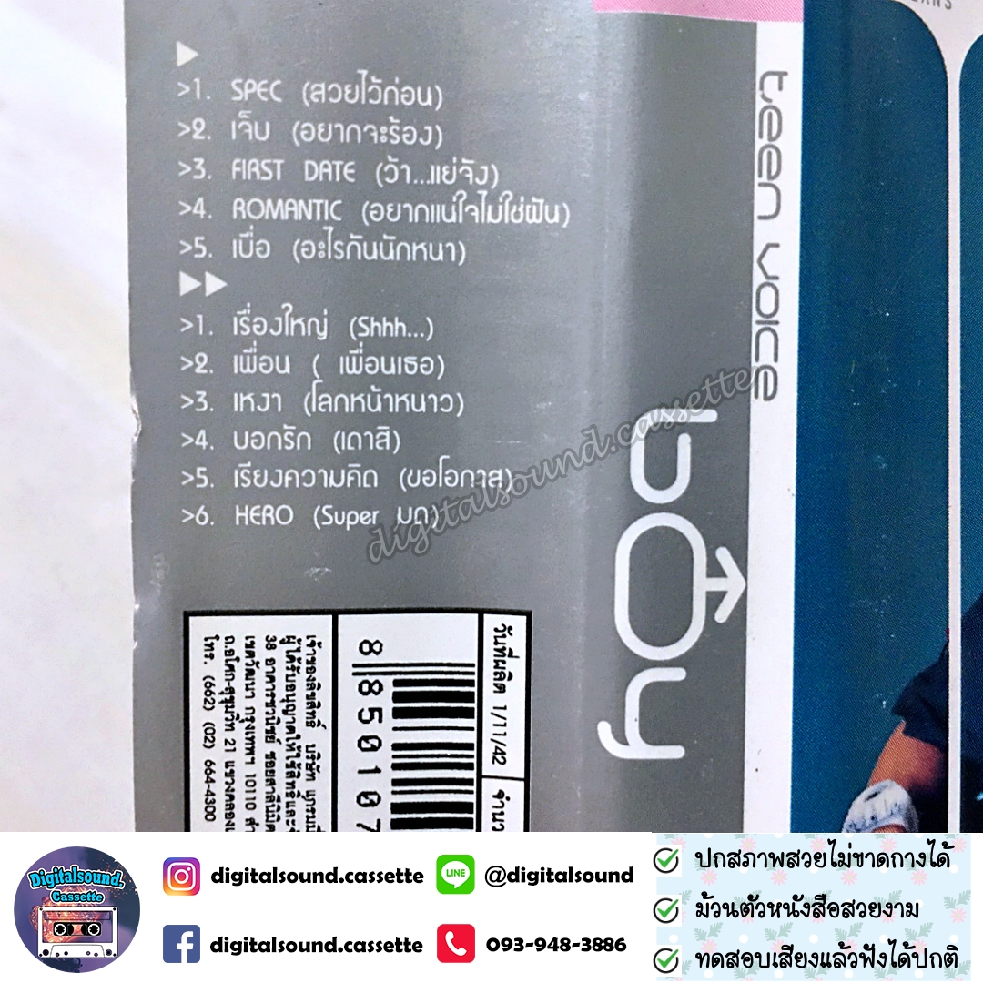 ขายเทปเพลง บอย ไพศาล อัลบั้ม Teen Voice Boy