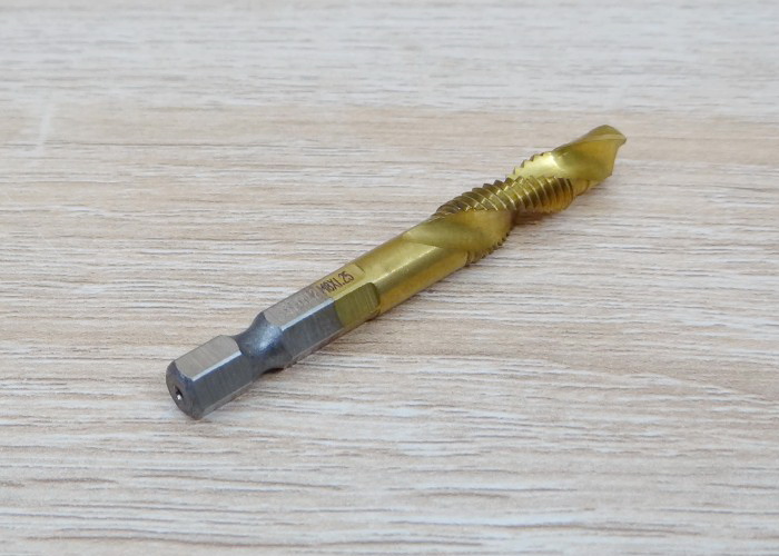 M8 x 1.25 Hex Shank Titanium Coated Thread Tap HSS6542