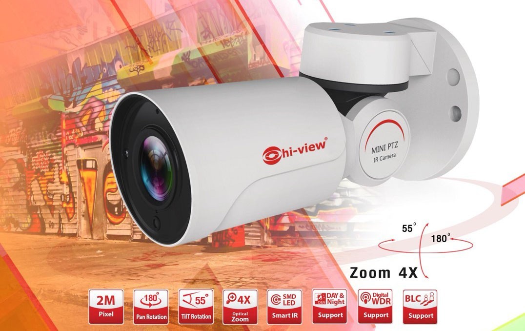 กล้องวงจรปิด HI-View รุ่น AHD HA-394BP202 PTZ Bullet Camera / 2 MP (1920x1080) Mini Speed Dome (หมุนกล้องได้ - ก้มเงยได้ - ซูมได้)