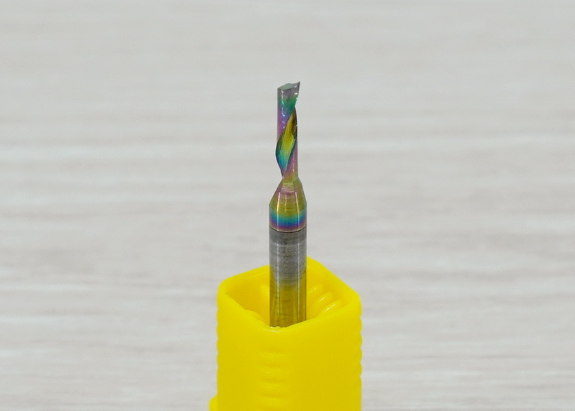 [เกรด 3A] - Single Flute DLC Coating 3.175x2x8 High Efficiency End Mill, Shank 3.175mm