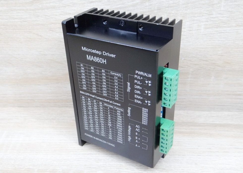 MA860H (Jiawen) Microstep Driver Peak 8A, 24-110 VDC / 16-80 VAC [Aluminum Cover] 2-Phase