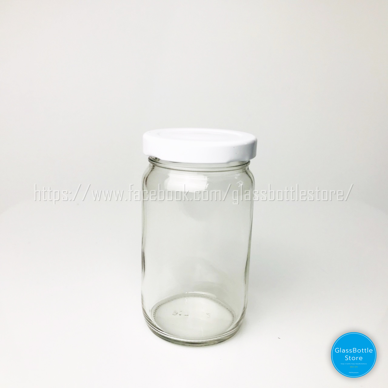 ขวดแก้ว แยม 240ml(8oz) ฝาเกลียวล็อคสีขาว