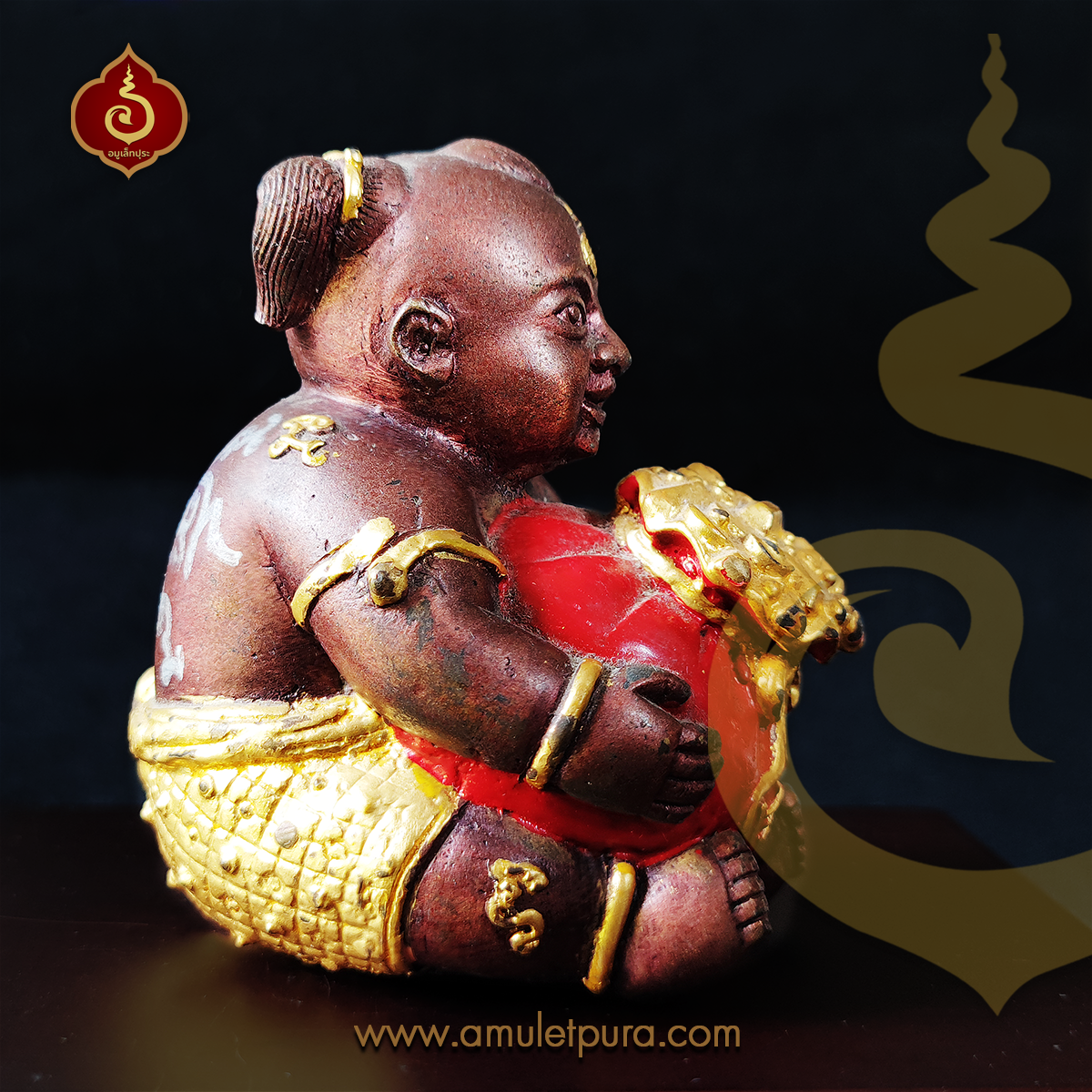 กุมารทองฟูเรียกทรัพย์รับโชค (เนื้อสัมฤทธิ์ปิดทอง บรรจุมวลสารอาถรรพ์ศักดิ์สิทธิ์ใต้ฐาน) ขนาดบูชา 2.5 นิ้ว ปี54 หลวงพ่อสมชาย วัดด่านเกวียน จ.นครราชสีมา (มีโค้ด หมายเลข 603)