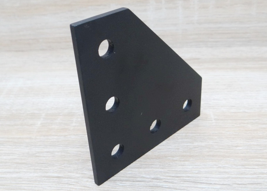 Black L-90 degree joint plate 5-Hole สำหรับ Series 30 Alu Profile