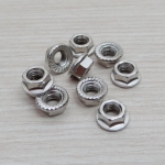M4 Hex Flange Nut Metal Lock Nuts DIN6923 Nickel Plating (10ตัว/ถุง)