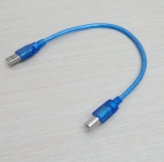 30cm USB 2.0 to USB 1.1 (Male-Male) Data Transfer Cable Transparent Blue