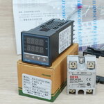 เครื่องควบคุมอุณหภูมิ ระบบ PID รุ่น REX-C100FK02-V*AN (220V/50HZ) + Thermocouple 0 to 400 °c + SSR40DA